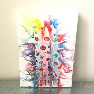 Original acrylic fluid art painting on a stretched canvas.